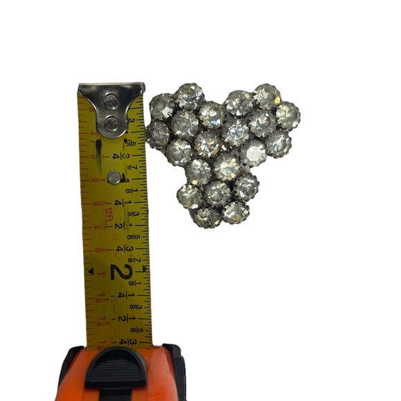 Vintage Triangular Cluster Rhinestone Brooch - Picture 6 of 10